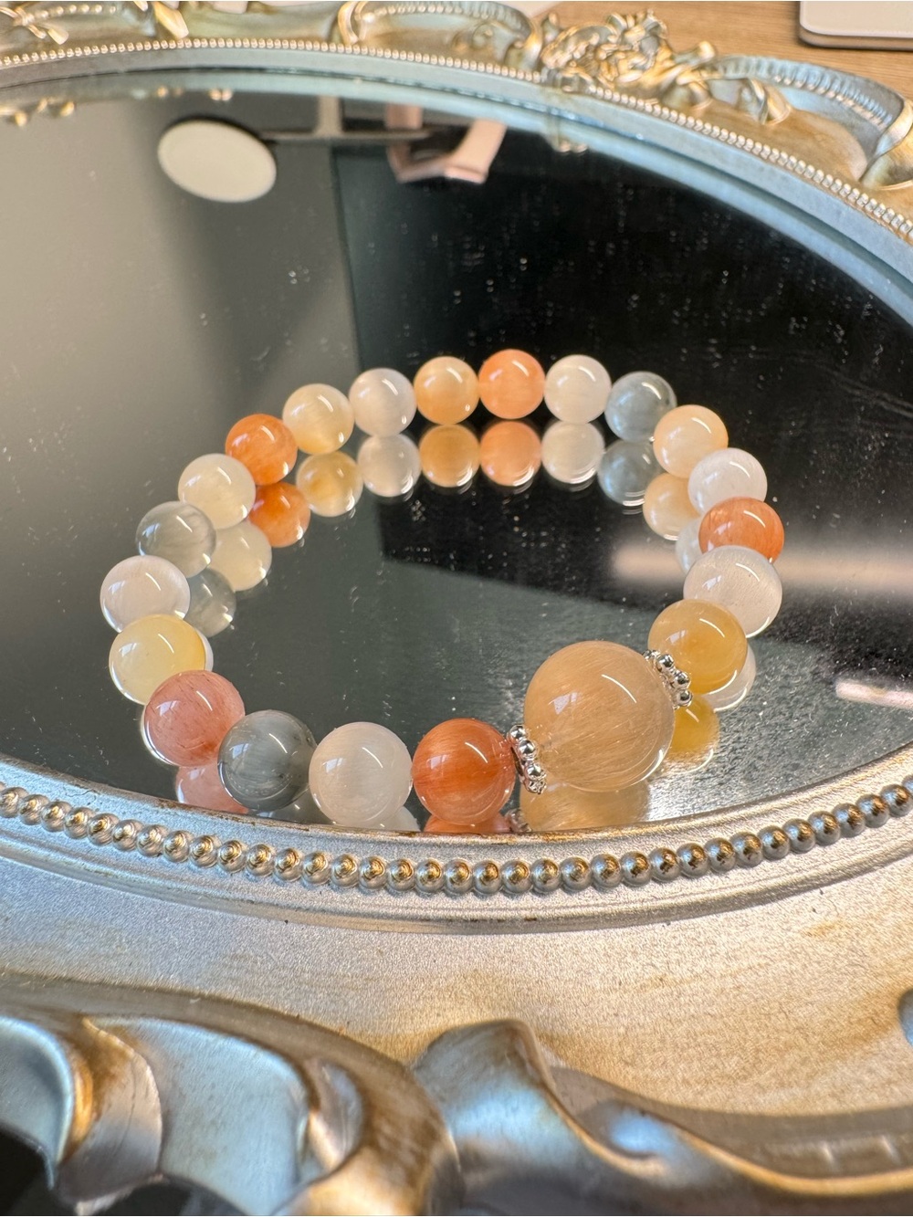 Multicolor Premium 4-Rabbit Hair Rutilated Quartz  Bracelet